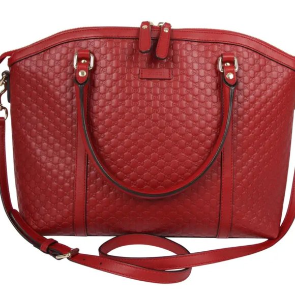Gucci Soft Microguccissima Dome Satchel in Red NEW W DUST BAG - Picture 3 of 12
